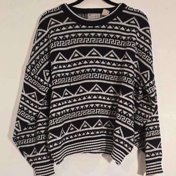Vintage Sweater Aztec Greek Pattern - Picture 1 of 1